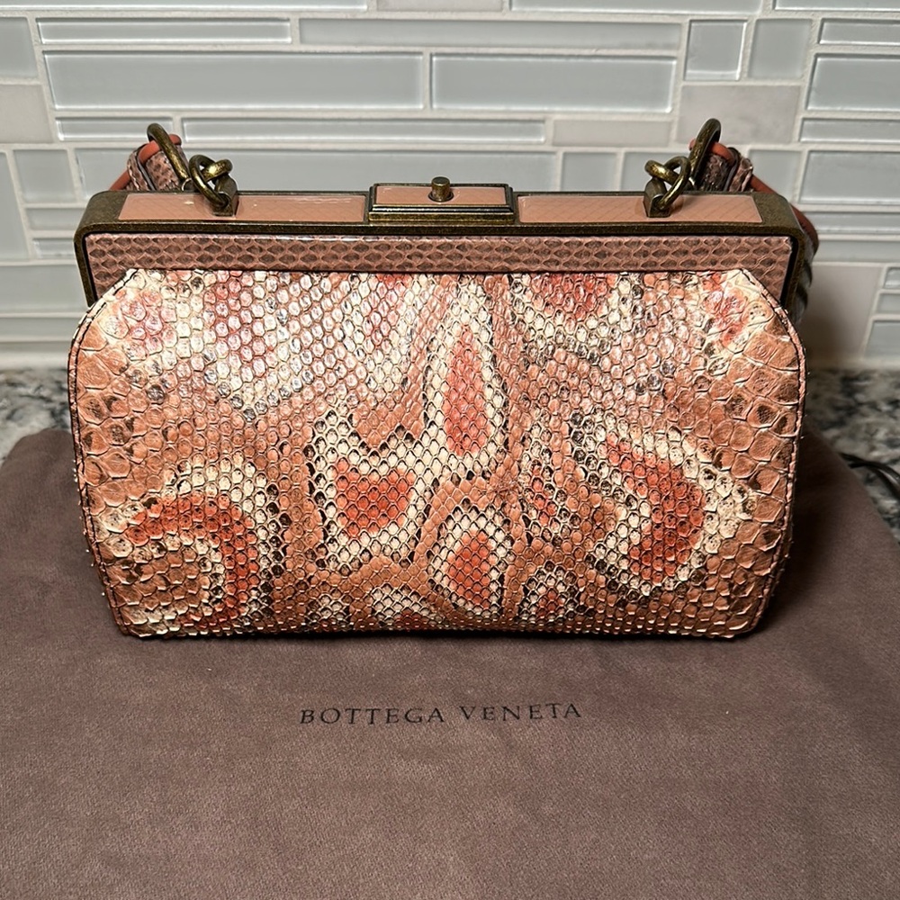 Bottega Veneta Limited Edition Python Dahlia Burano Bag